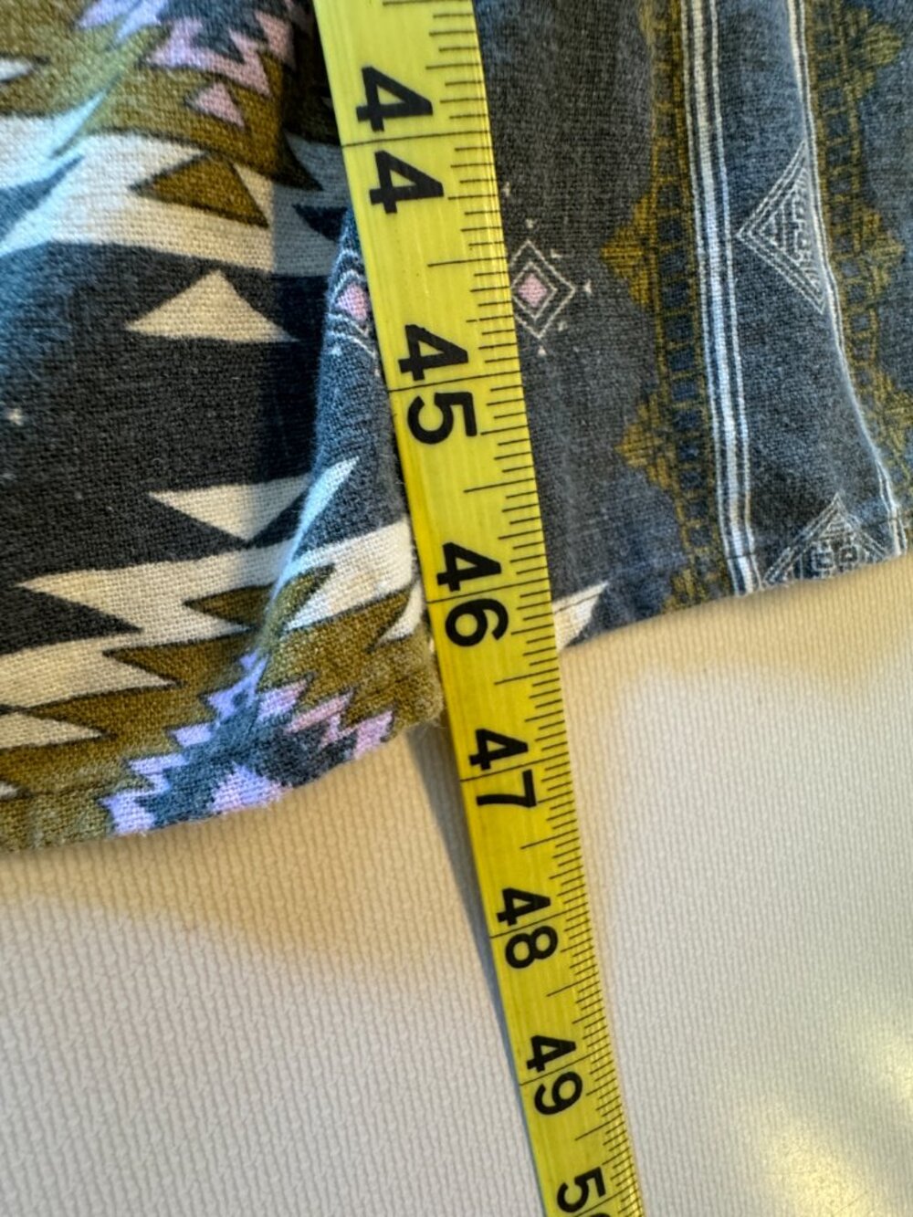 Sonoma Goods For Life Jumper Dress Womens XL Gray Green Aztec Print Pockets Boho - Picture 10 of 14